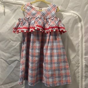 Bonnie Jean Red White Blue Gingham Sundress. 5T